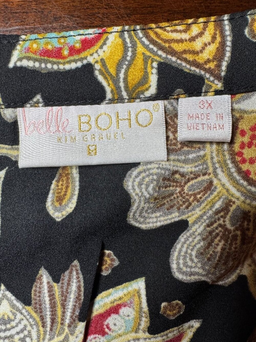 Belle by Kim Gravel Blouse Women’s 3X Black Floral Boho Tunic Top - Picture 4 of 5